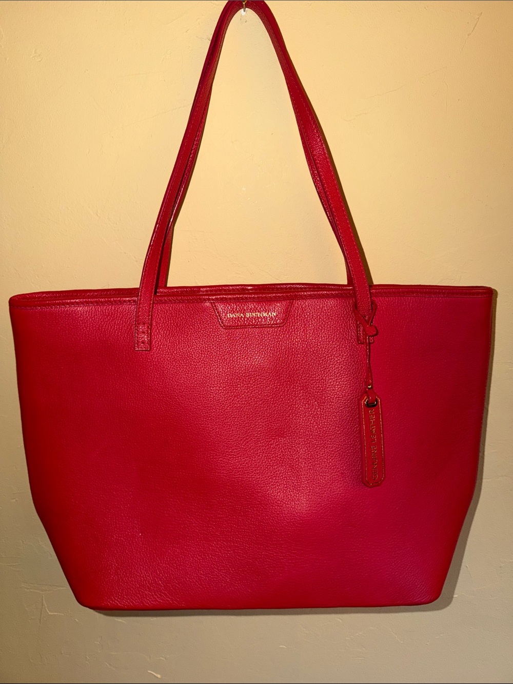 Dana Buchman Genuine Red Leather Tote Bag JS-118